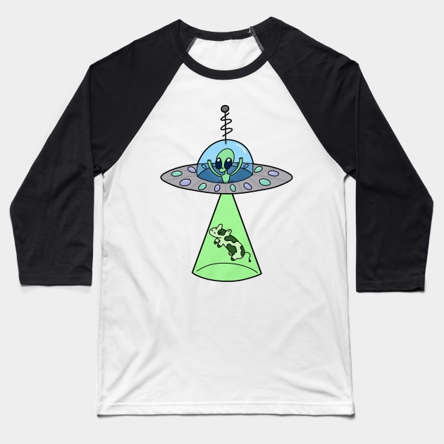 Alien UFO Baseball T-Shirt by Jamtastic